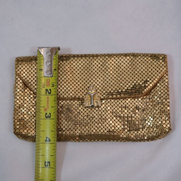 Vintage Whiting & Davis Gold Mesh Evening Clutch Bag With Satin Lining & Butterf - Picture 5 of 6